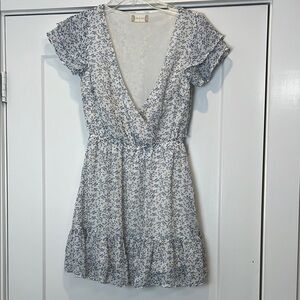 Altar'd State blue and White Flutter Sleeve Mini Sundress size XS.